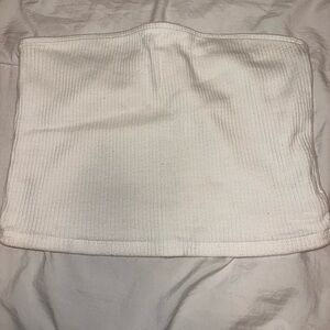 White Ribbed Tube Top